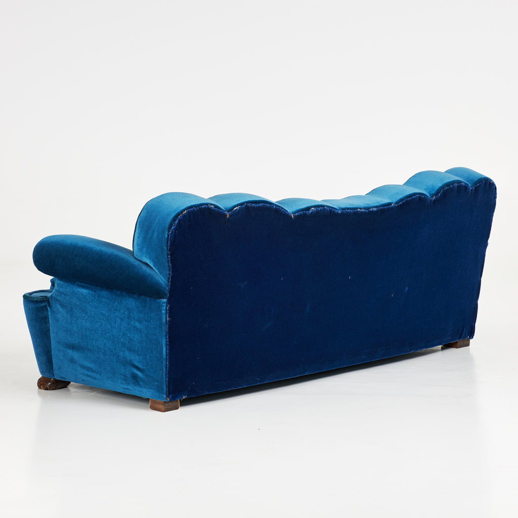 Granatowa Sofa Art Deco, Szwecja, lata 40