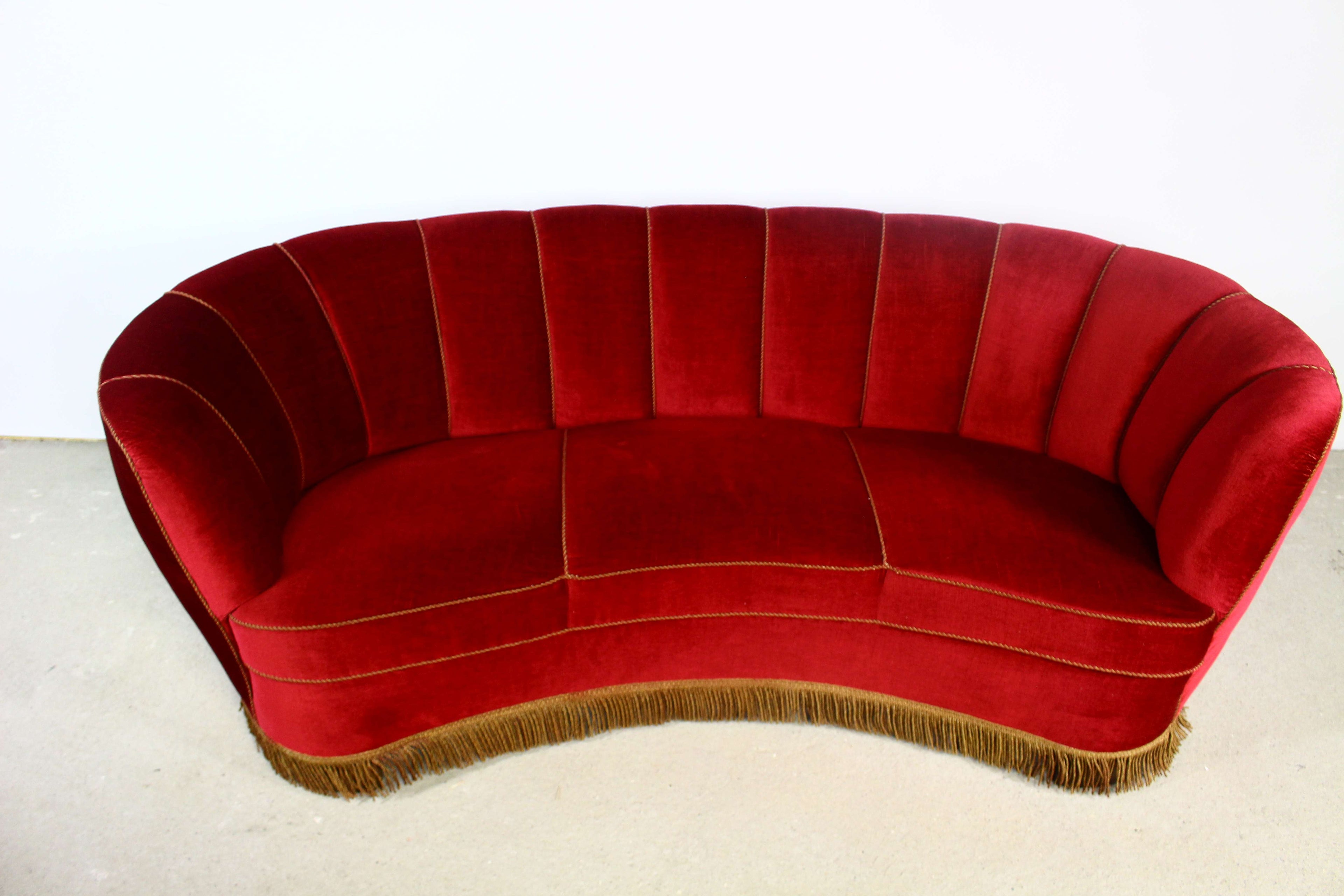 Sofa Bananowa z lat 50