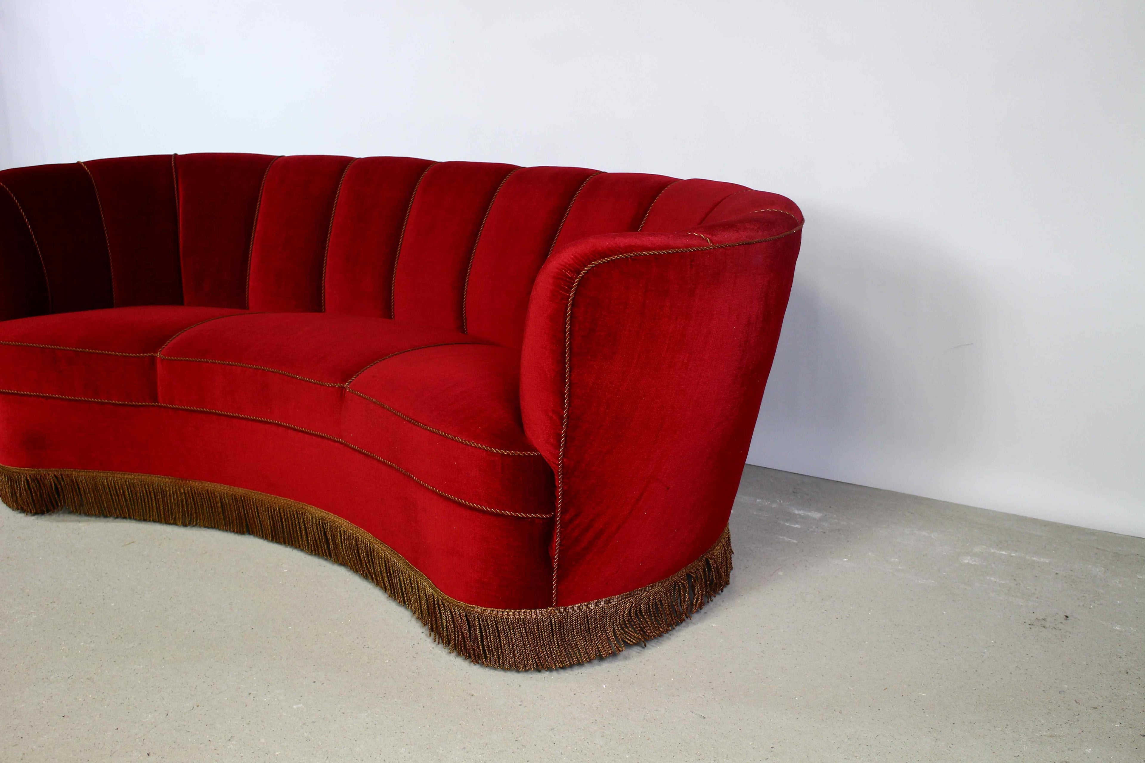 Sofa Bananowa z lat 50