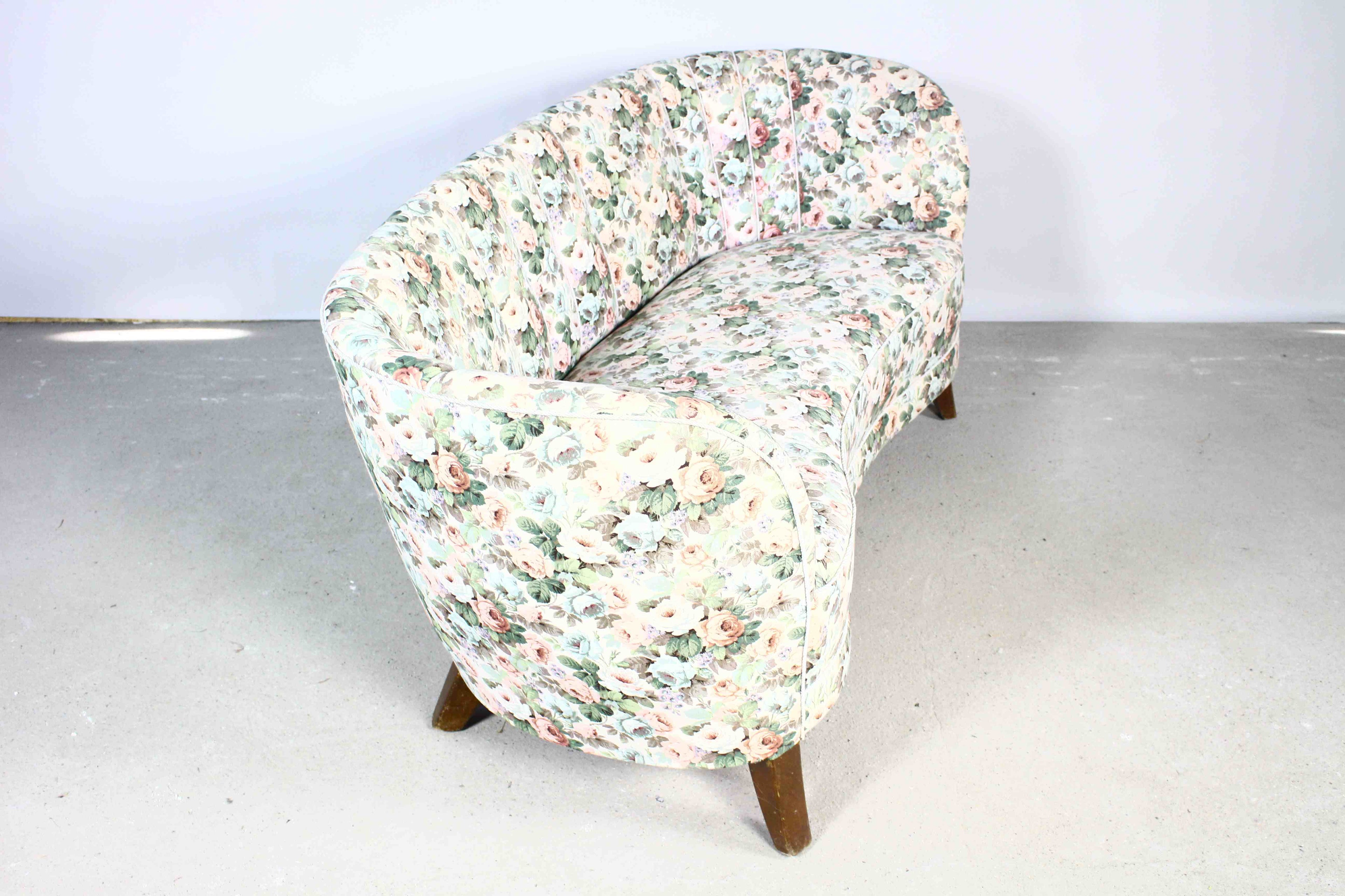 Sofa bananowa, Slagelse Møbelværk, lata 50