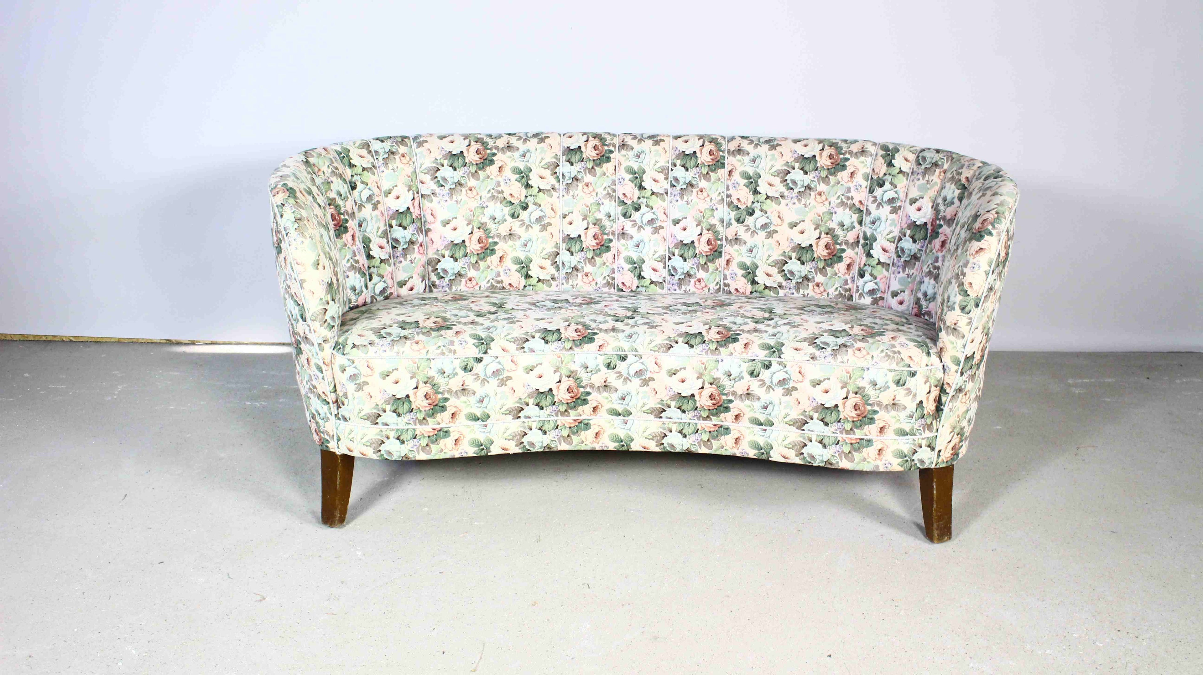 Sofa bananowa, Slagelse Møbelværk, lata 50