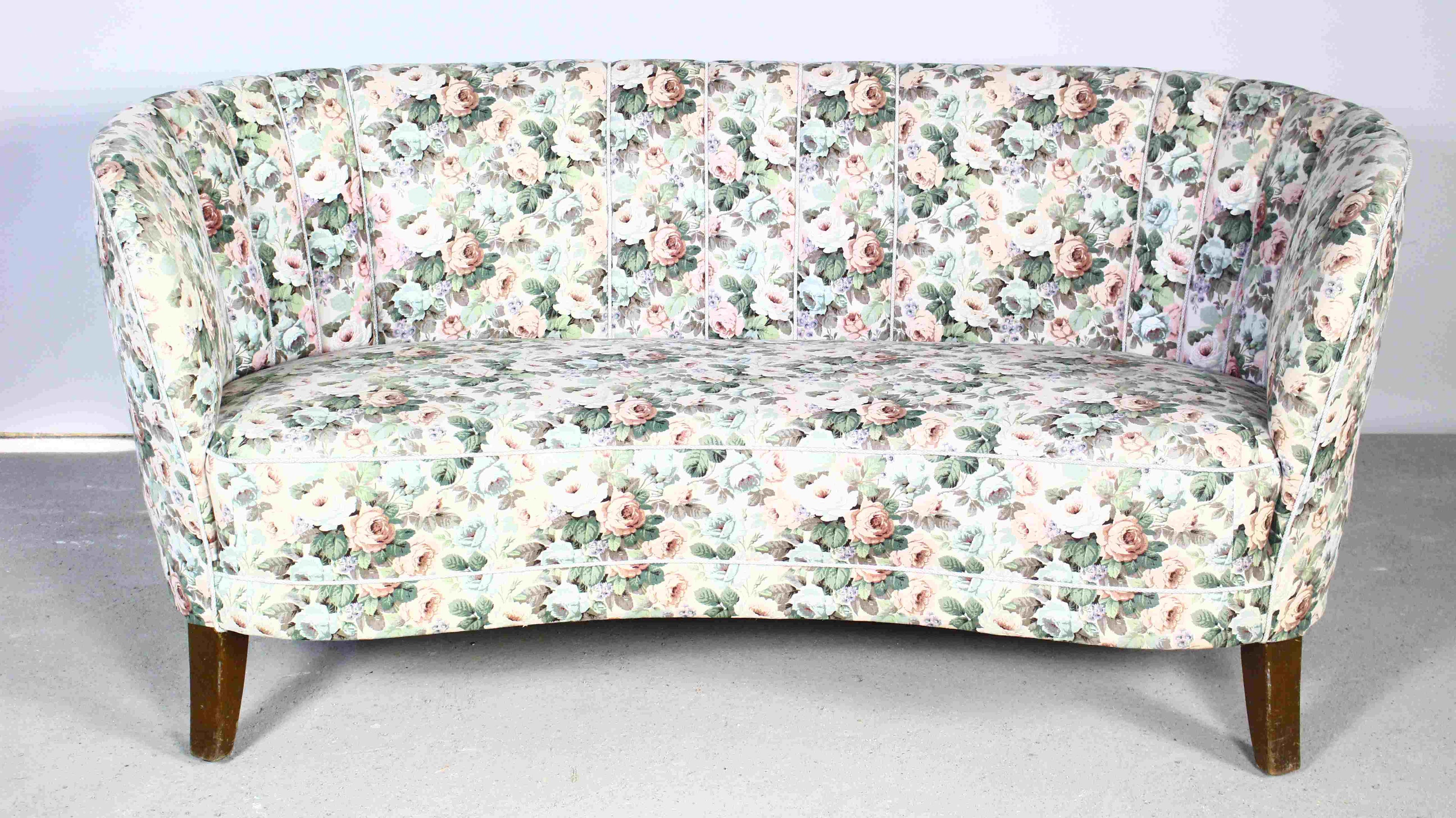 Sofa bananowa, Slagelse Møbelværk, lata 50