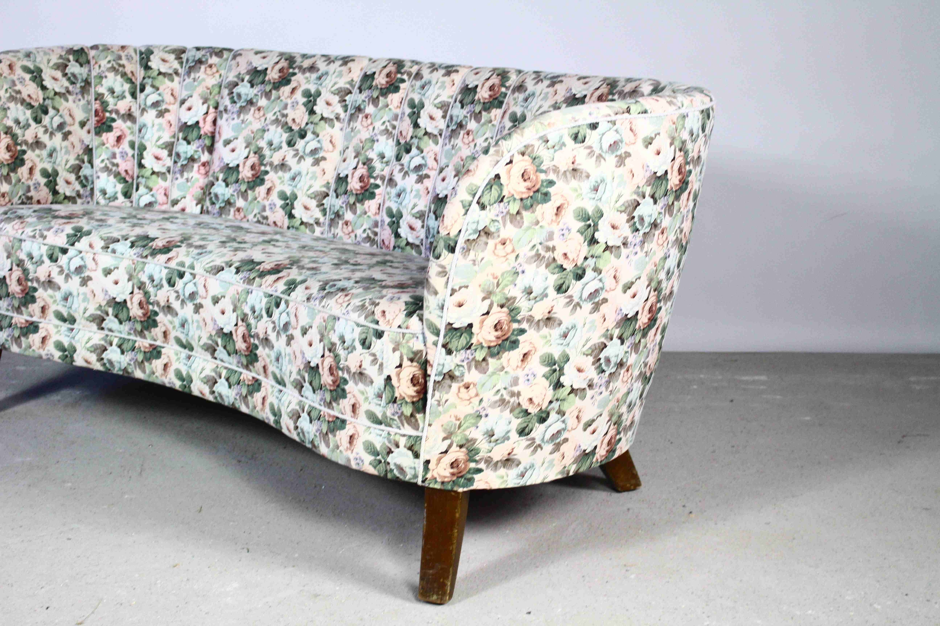 Sofa bananowa, Slagelse Møbelværk, lata 50