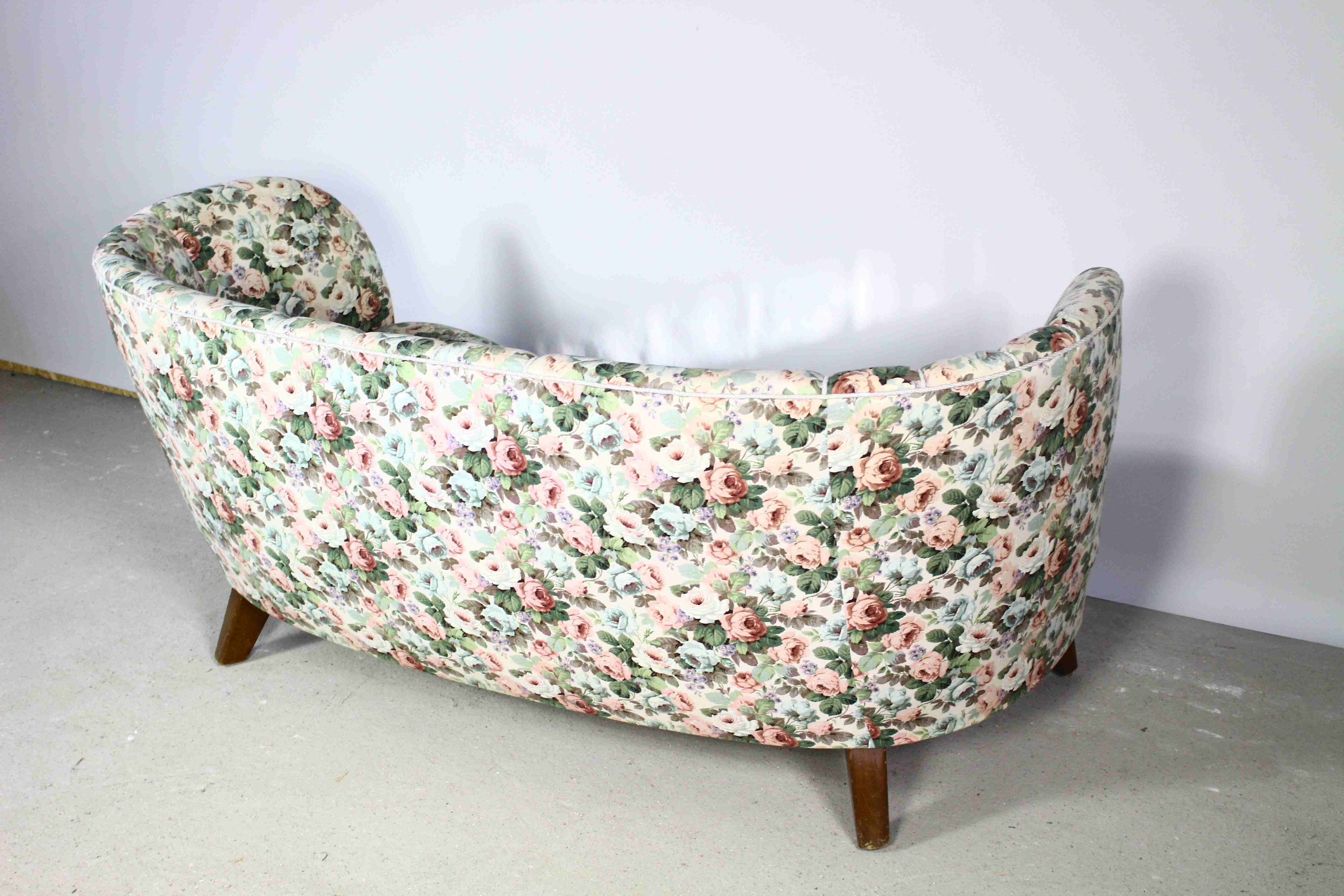 Sofa bananowa, Slagelse Møbelværk, lata 50