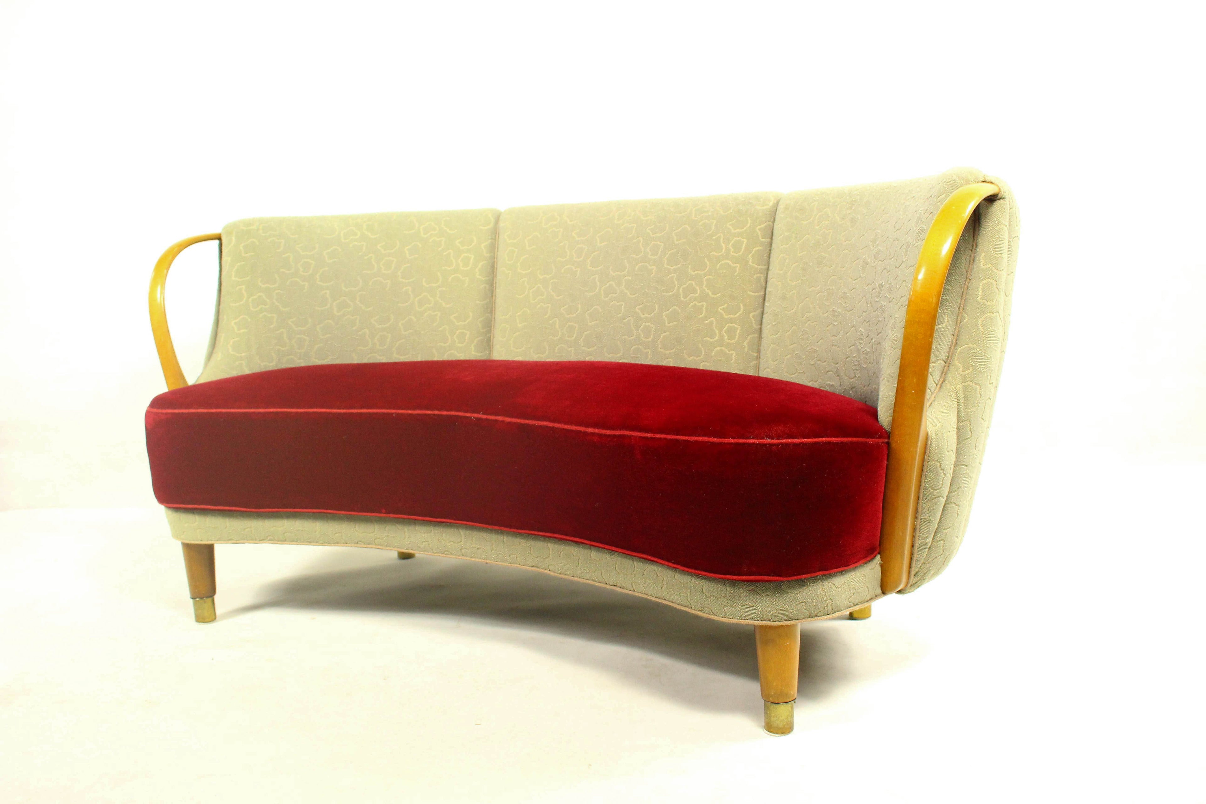 Duńska Sofa Bananowa, N.A. Jørgensens Møbelfabrik, lata 50
