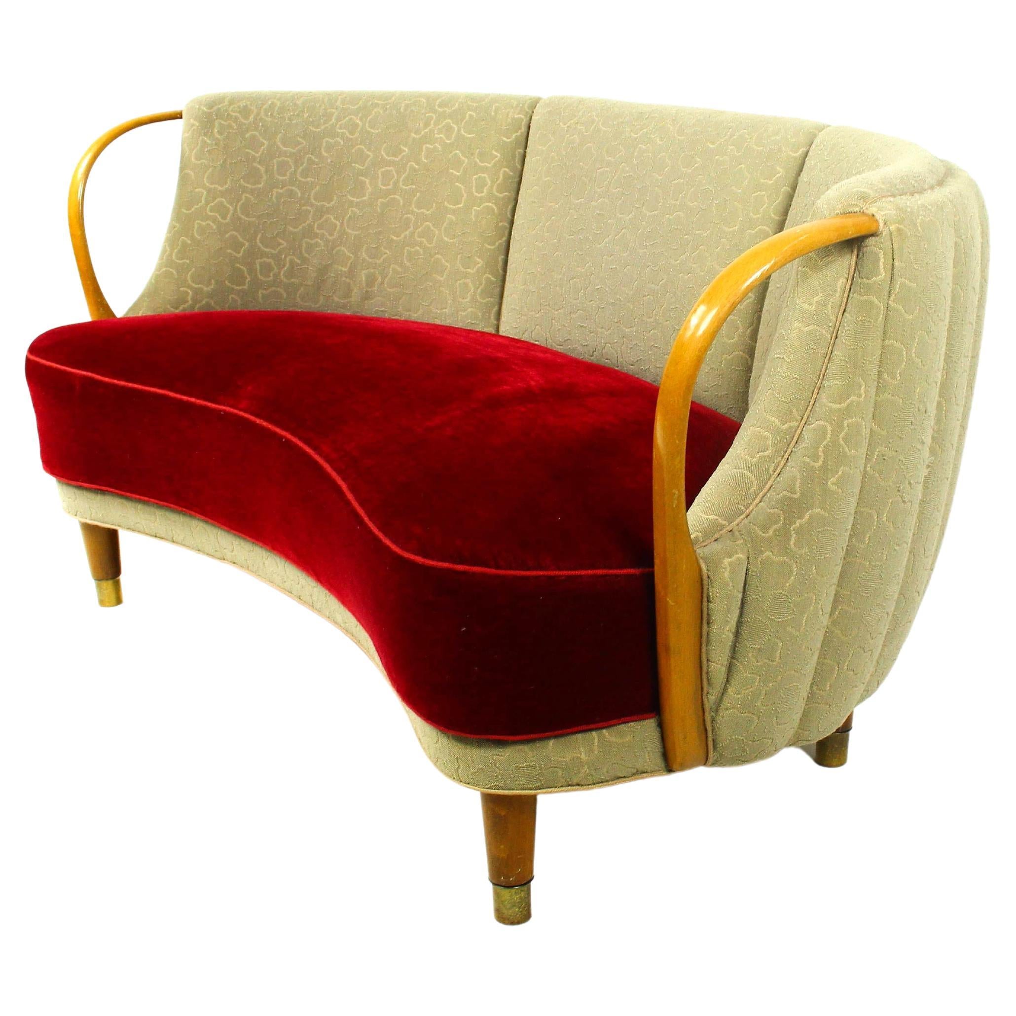 Duńska Sofa Bananowa, N.A. Jørgensens Møbelfabrik, lata 50